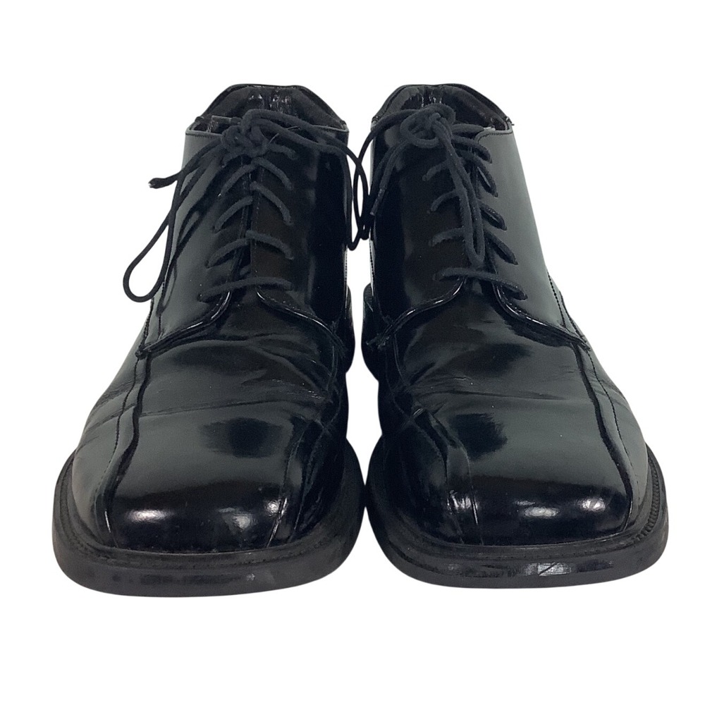 Alfani Domingo Mens Black Patent Leather Chukka‎ Boots Made in Italy Size 10.5